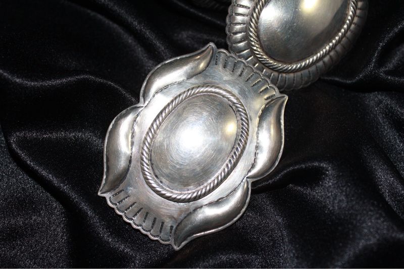 Sterling Silver Stamped Concho Belt