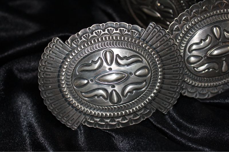 Beautiful Sterling Silver Stamped Concho Belt