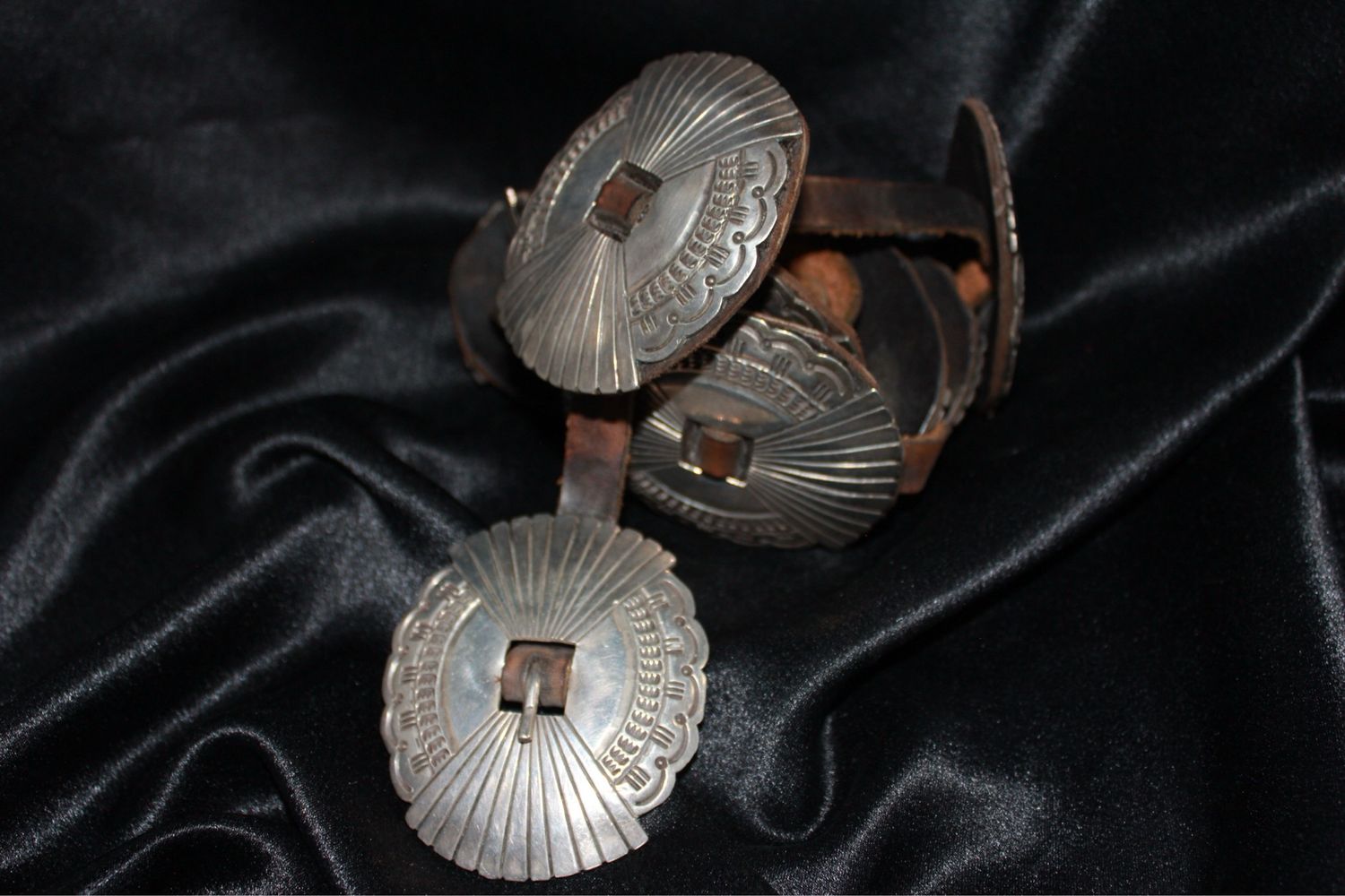 Vintage Sterling Silver Thin Concho Belt