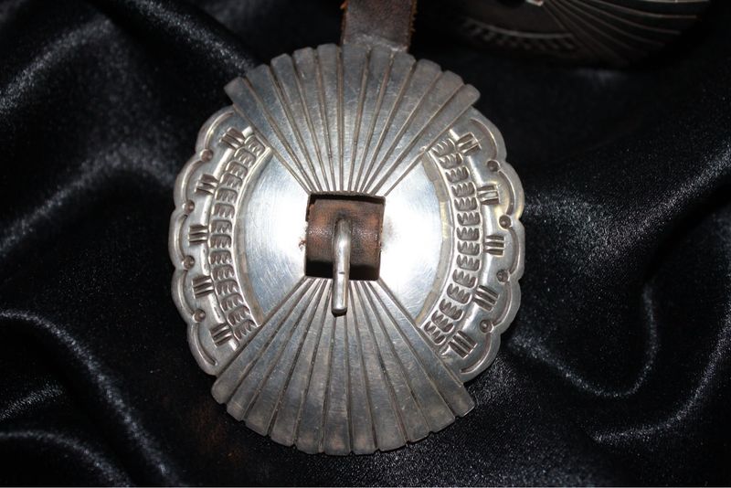 Vintage Sterling Silver Thin Concho Belt