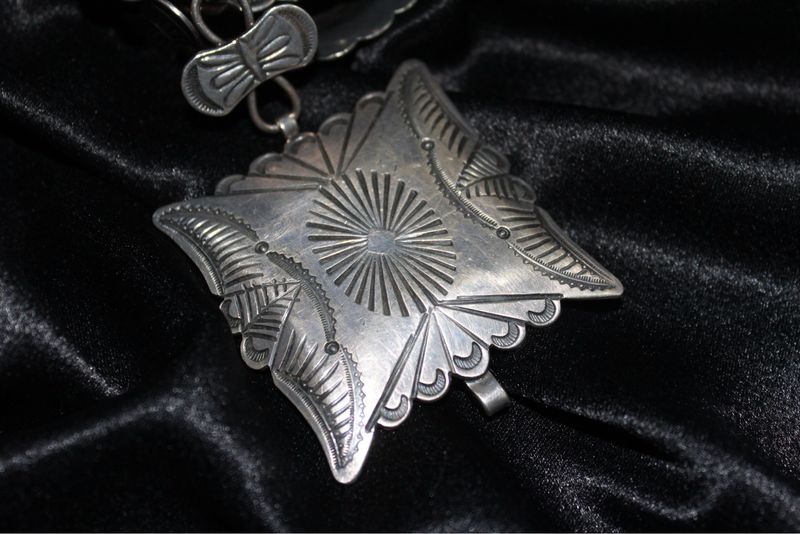 Sterling Silver Stamped Link Style Concho Belt