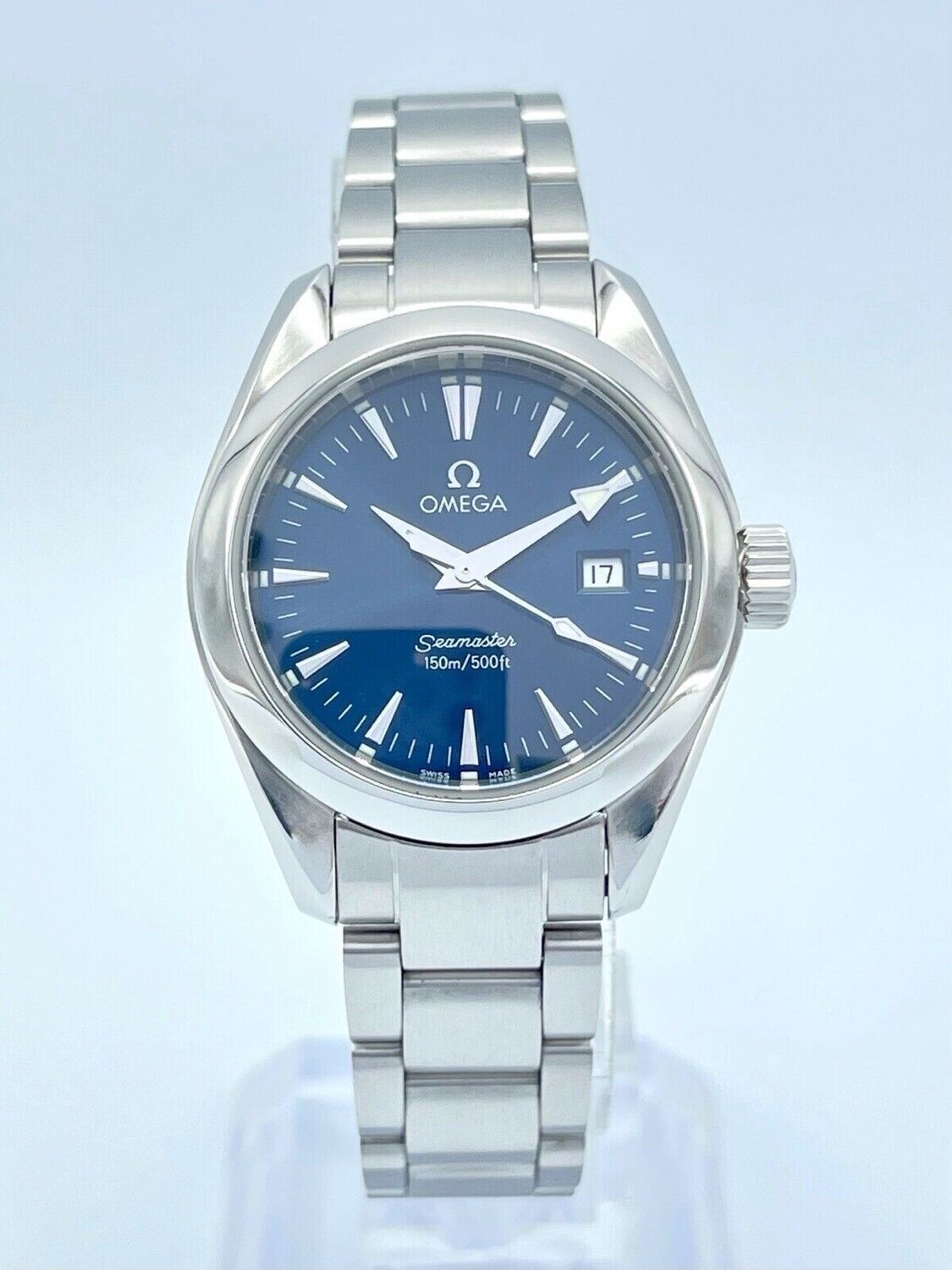Ladies Omega Seamaster Aqua Terra 150m Blue Dial 29mm Stainless