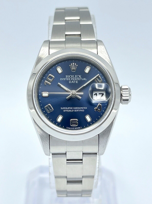 Ladies Rolex Datejust 26mm 79160 Arabic Numeral Navy Blue Dial Oyster Bracelet