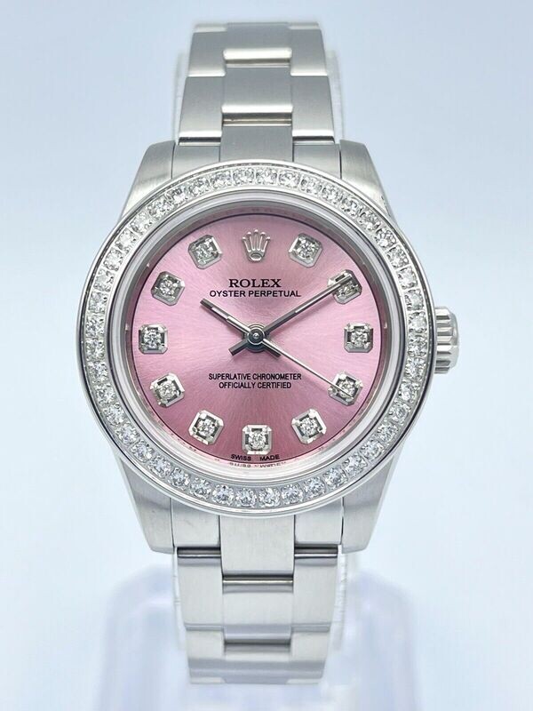 Ladies rolex oyster online perpetual pink face
