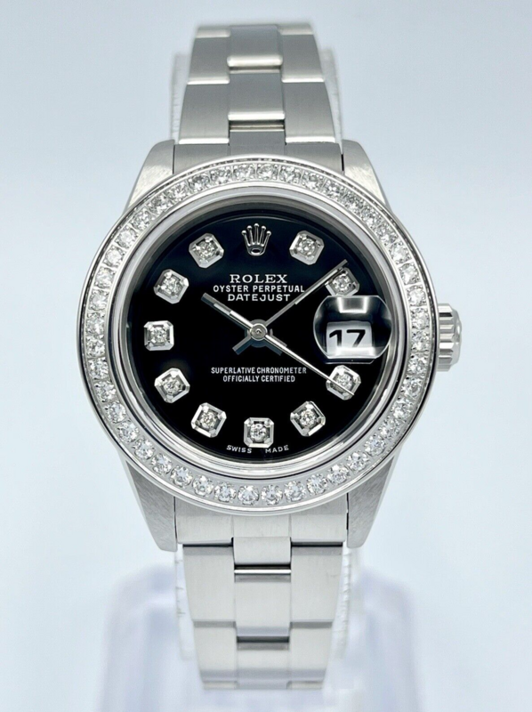Rolex Datejust Ladies 26mm 79190 Black Diamond Dial &amp; Diamond Bezel Box