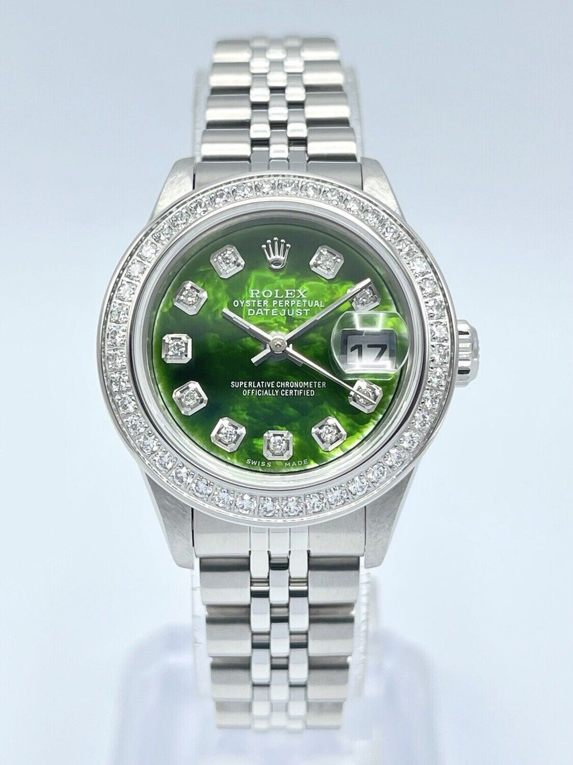 Rolex Datejust Ladies 26mm 79190 Green MOP Diamond Dial Diamond Bezel Box