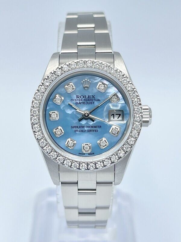 Rolex Datejust Ladies 26mm 79160 Blue MOP Diamond Dial Diamond Bezel Box