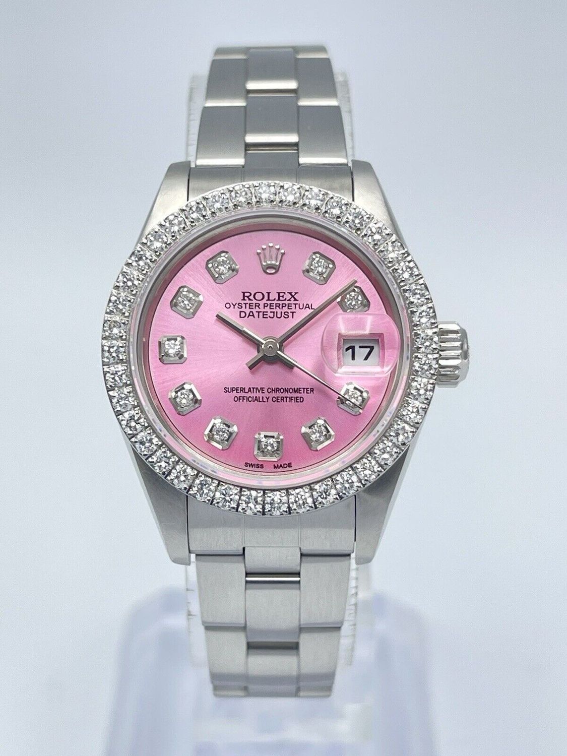 Rolex Datejust Ladies 26mm 79190 Pink Diamond Dial Diamond Bezel Box Papers
