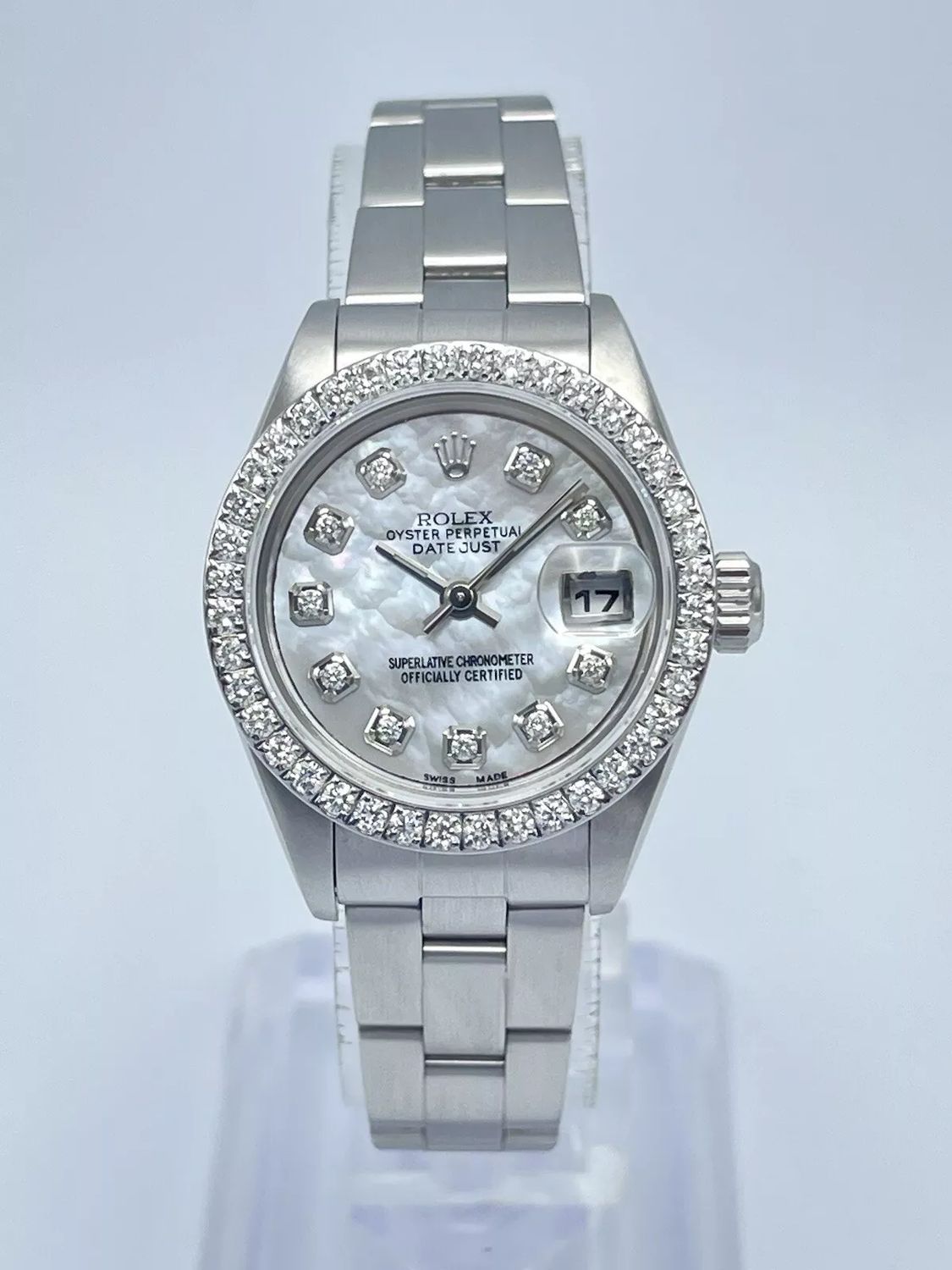 Rolex Datejust Ladies 26mm 79240 Pearl MOP Diamond Dial Diamond Bezel Box Papers