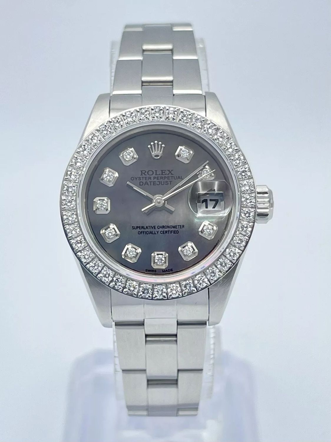 Rolex Datejust Ladies 26mm 69160 Tahitian MOP Diamond Dial Diamond Bezel Box