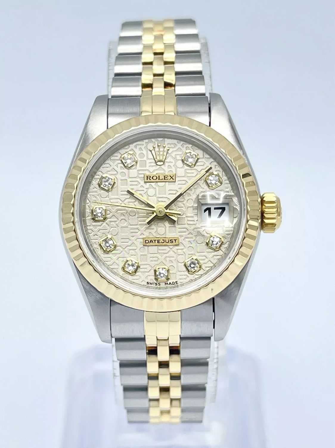 Ladies Rolex Datejust 26mm 69173 Celebration Jubilee Factory Diamond Dial Gold