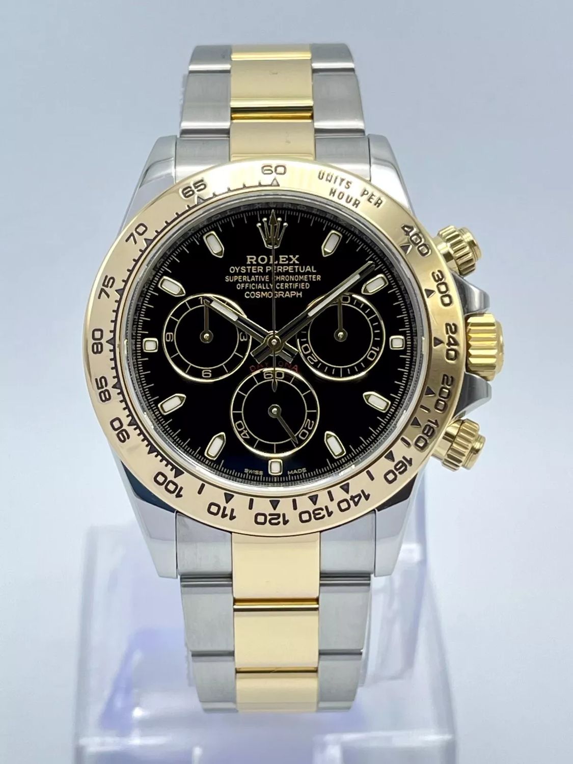 Rolex Daytona 116503 Black Dial 40mm Yellow Gold &amp; Steel Chronograph Box Papers