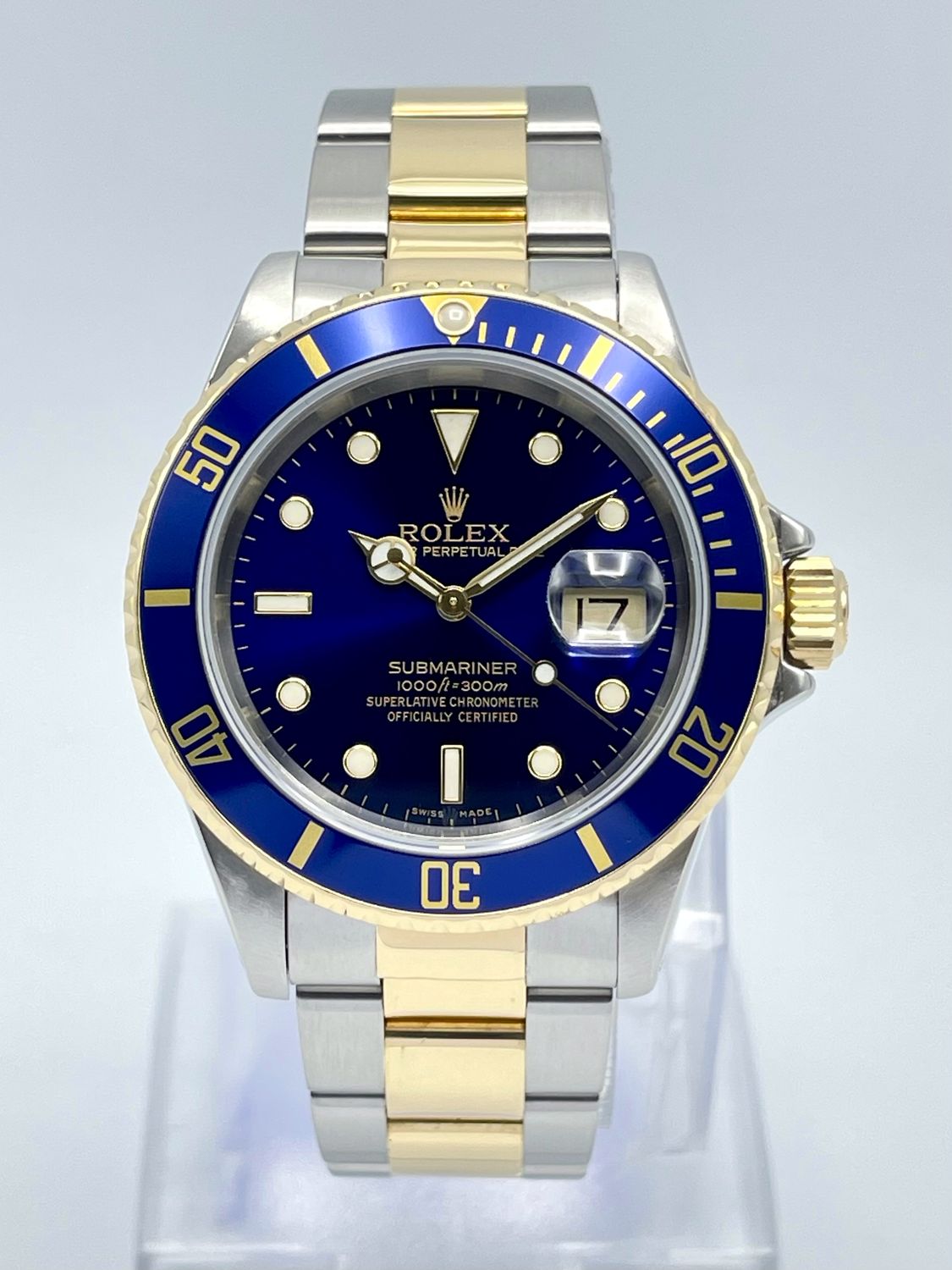 Rolex Submariner Date 16613 40mm Bluesy Blue Dial Blue Bezel Blue Kit Papers