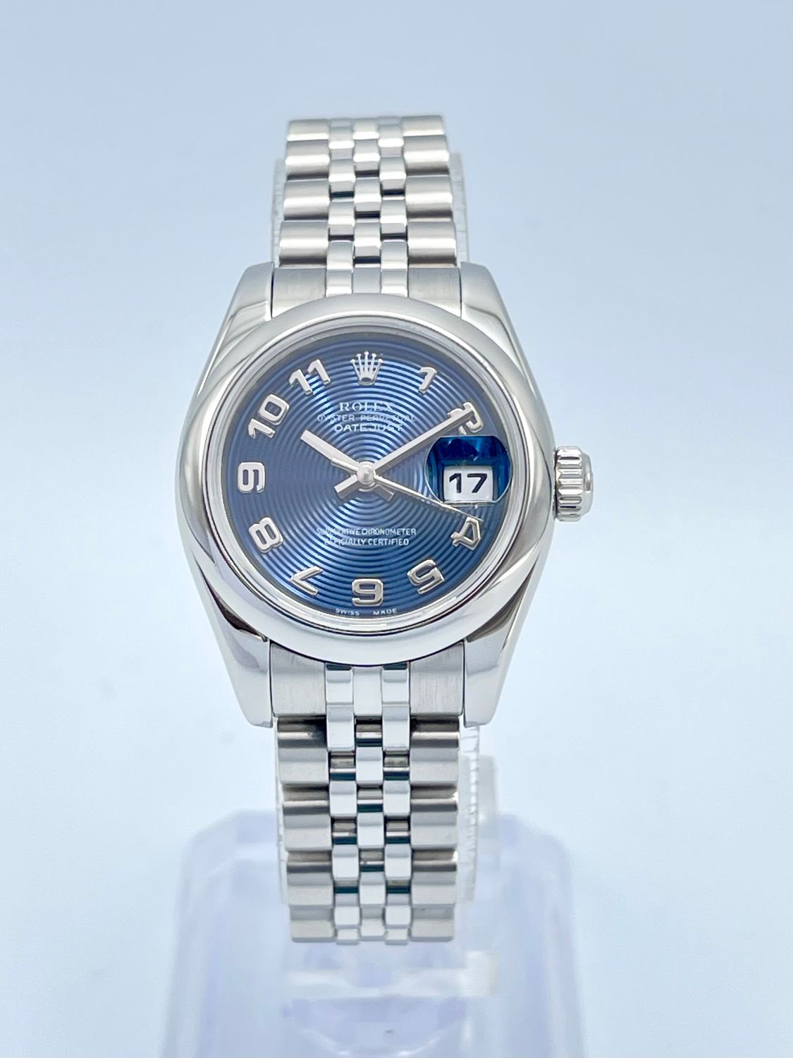 Rolex Datejust 26mm 179160 Factory Blue Concentric Dial Arabic Jubilee Concealed