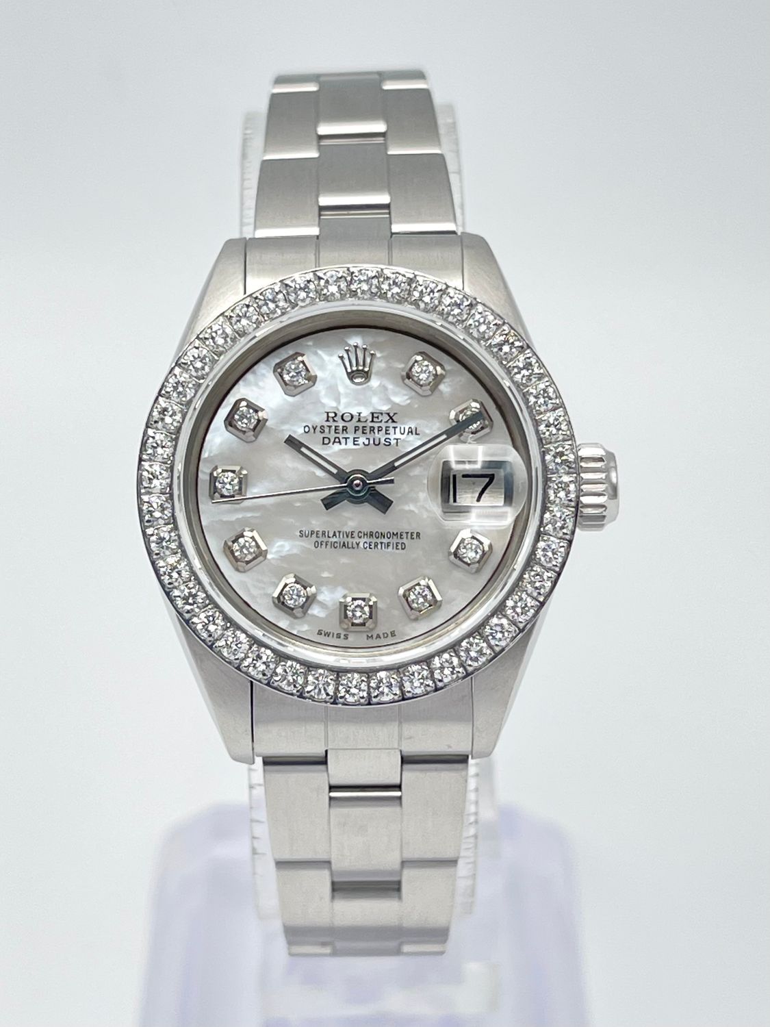 Ladies Rolex Datejust 26mm 6916 Pearl MOP Diamond Dial Diamond Bezel Oyster