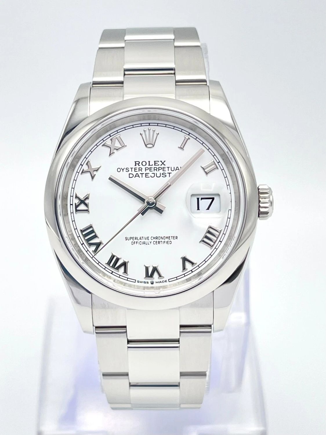 Rolex Datejust 126200 36mm Gents White Roman Full Set Dial Box Papers 2022