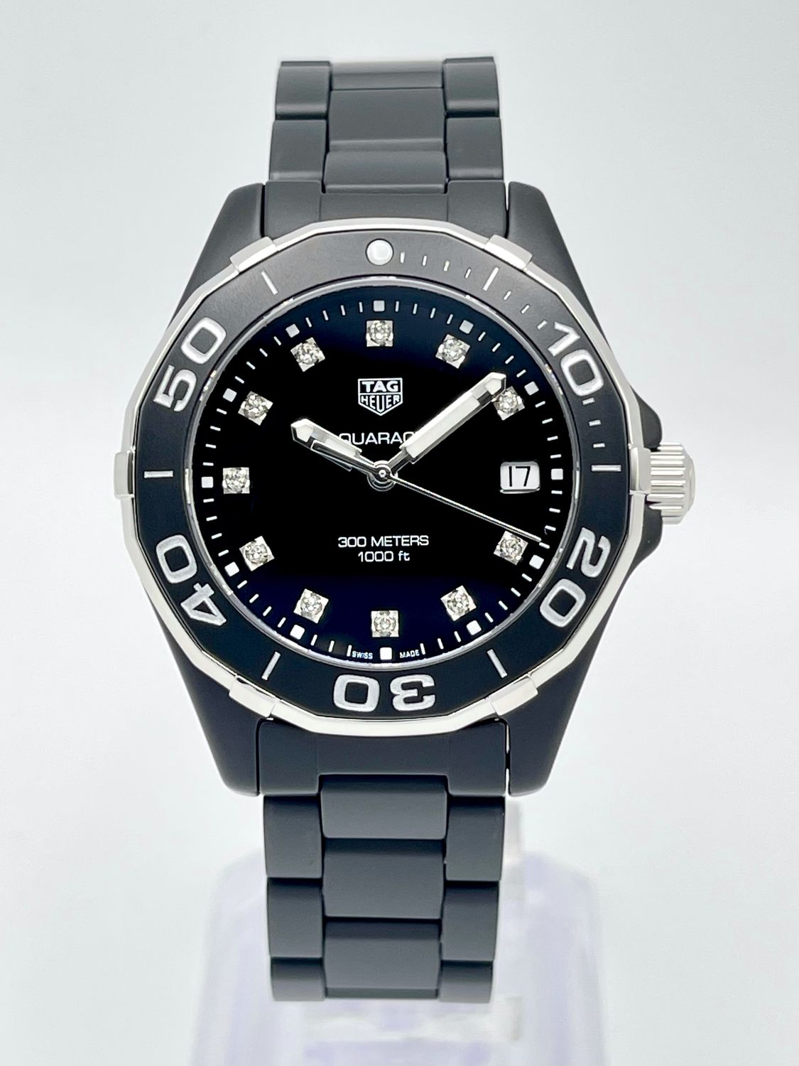 Ladies Tag Heuer Aquaracer WAY1397 35mm Ceramic Black Diamond Dial Quartz