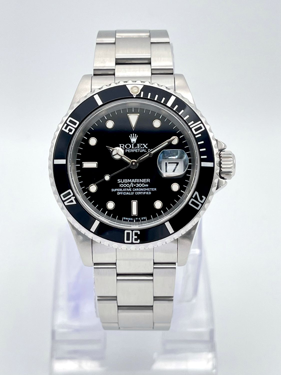 DEPOSIT Rolex Submariner Date 16610 40mm Black Dial Aluminium Bezel Box Papers Sub