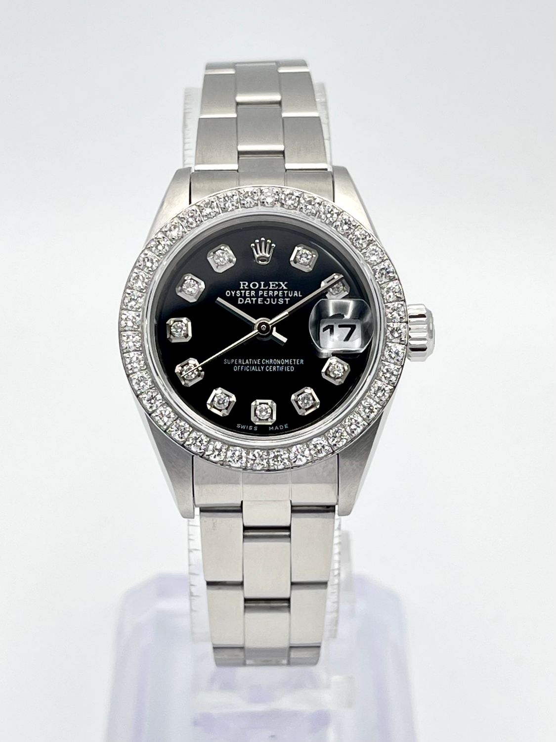 Rolex Datejust 26mm 79160 Black Diamond Dial &amp; Diamond Bezel Box Oyster