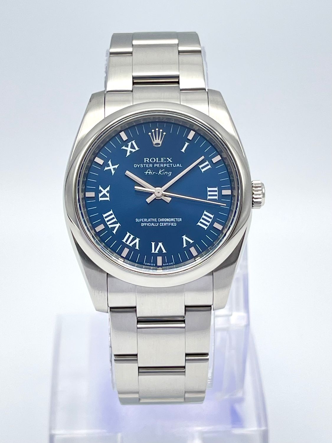 Rolex Air-king 114200 34mm Steel Blue Roman Dial Oyster Airking Box