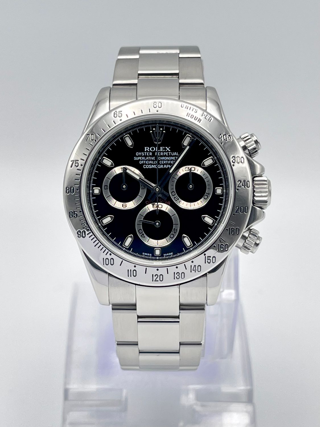 Rolex Daytona Chronograph 116520 40mm Steel Black Dial Box Papers