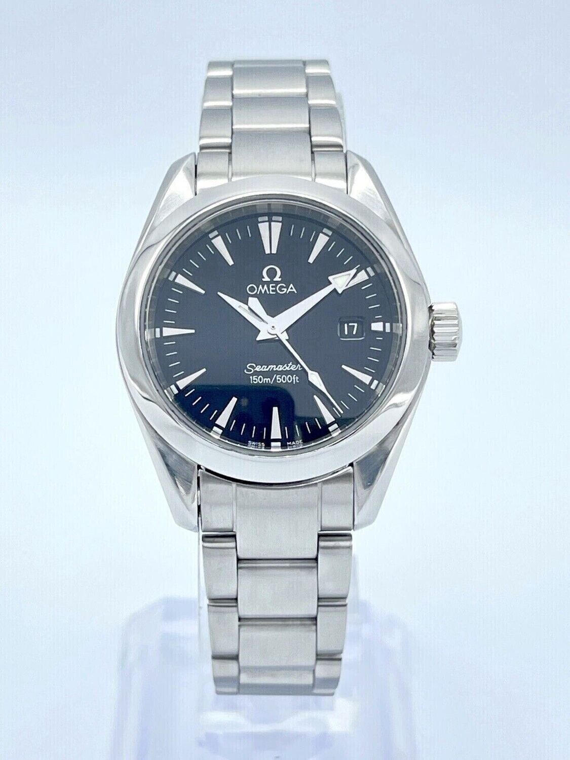 Ladies Omega Seamaster Aqua Terra 150m Black Dial 29mm Stainless Steel 2577.50