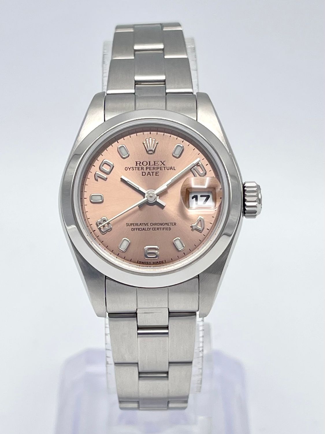 Rolex Datejust Ladies 26mm 79160 Bronze Pink Salmon Dial Smooth Bezel Box Arabic
