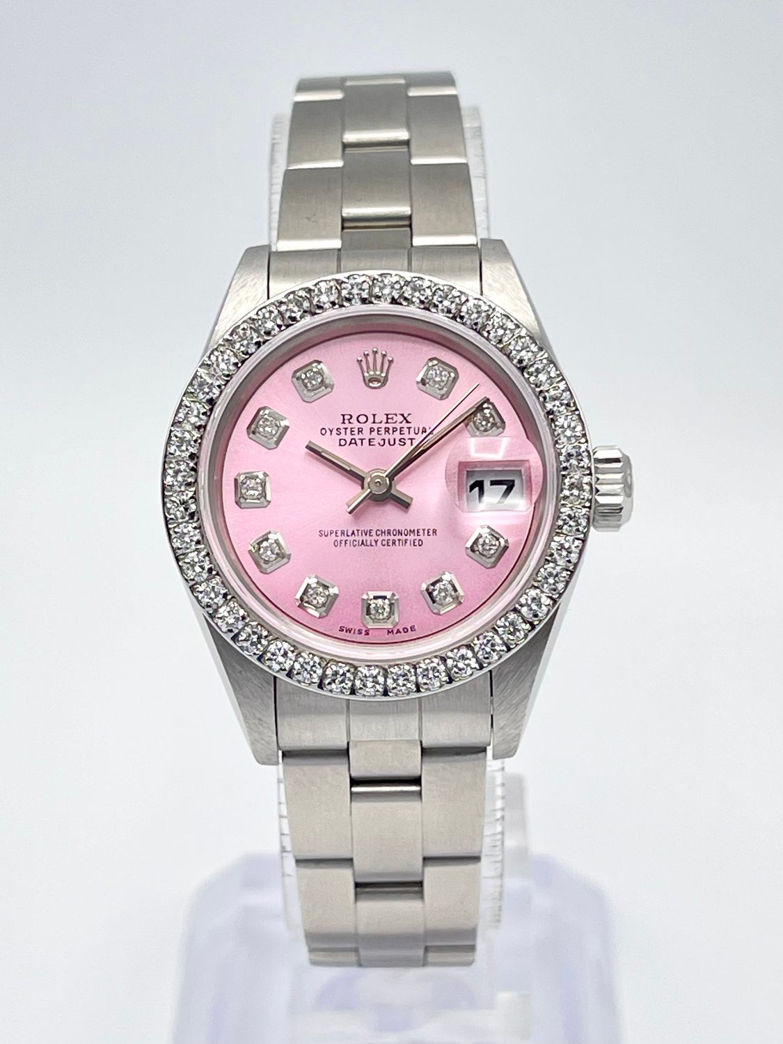 Rolex Datejust Ladies 26mm 69160 Pink Diamond Dial &amp; Diamond Bezel Box Papers