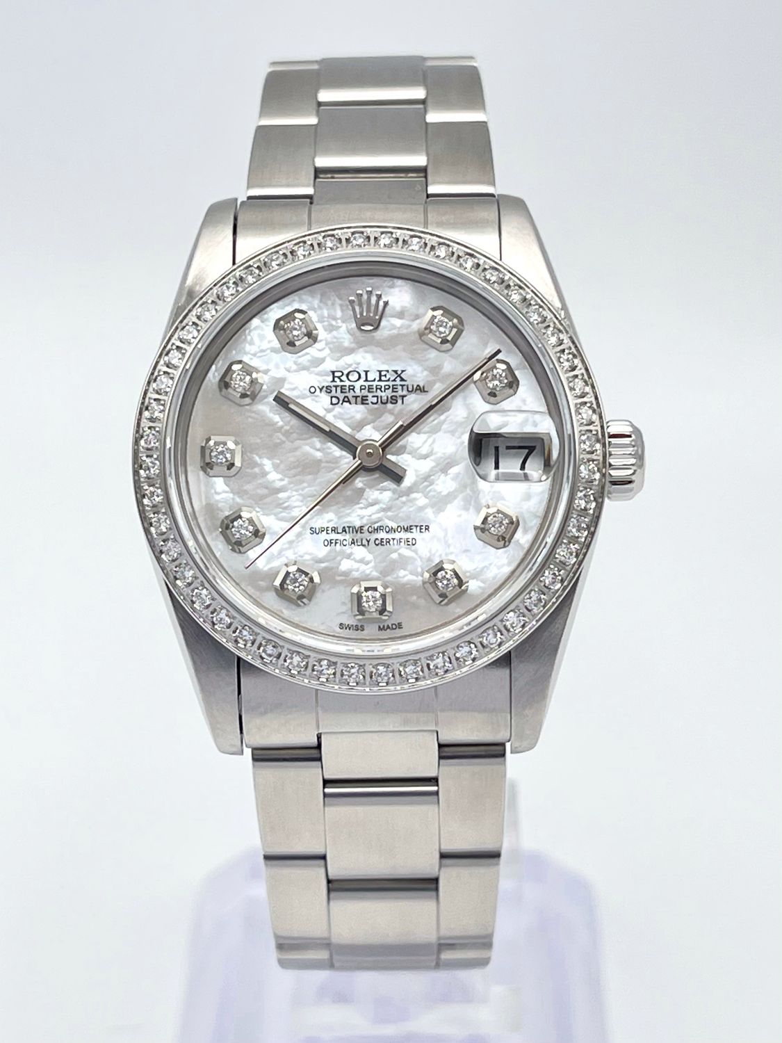 Ladies Rolex Datejust 31mm 68240 Pearl MOP Diamond Dial Diamond Bezel Oyster Box