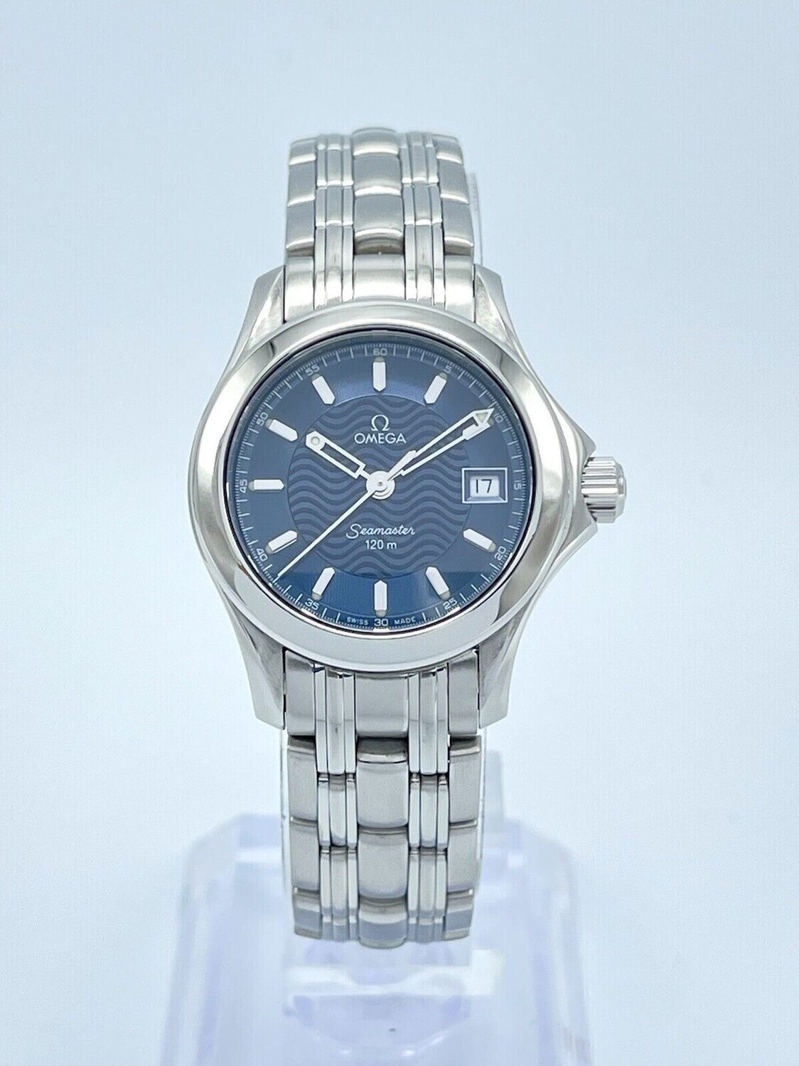 Ladies Omega Seamaster 120m 26mm Blue Dial Stainless Steel Quartz 2581.81
