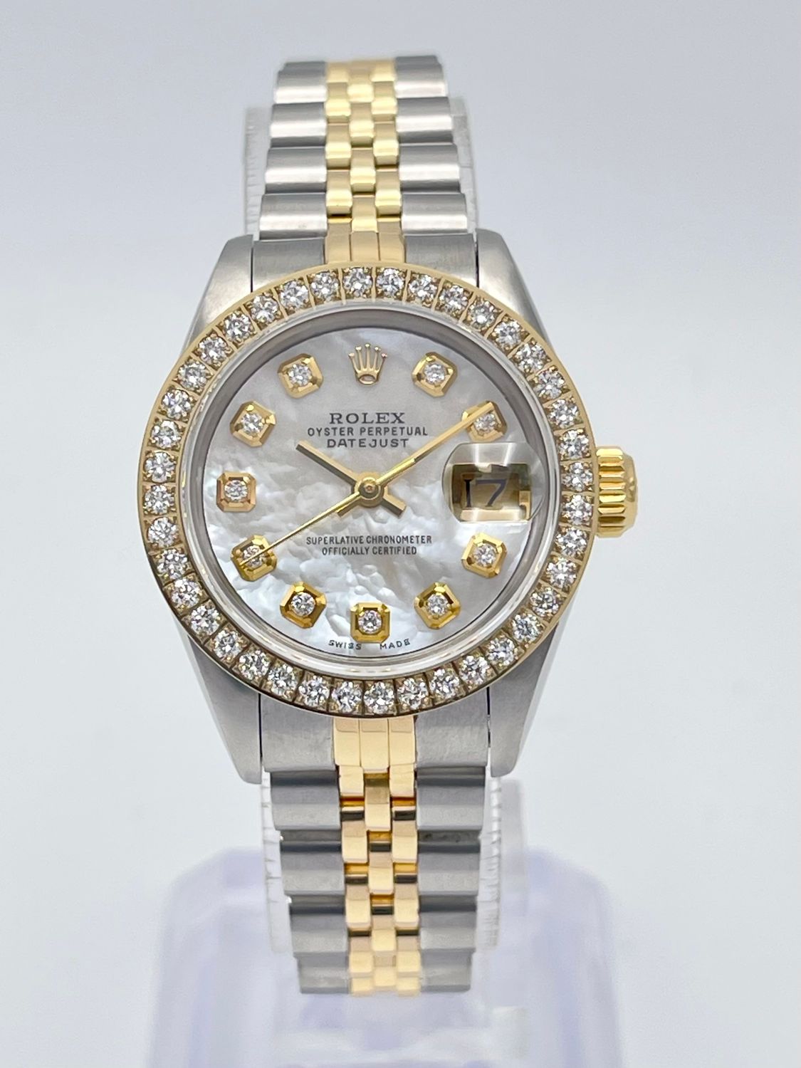 Rolex Datejust 26mm 69173 MOP Diamond Dial Diamond Bezel Two Tone Jubilee