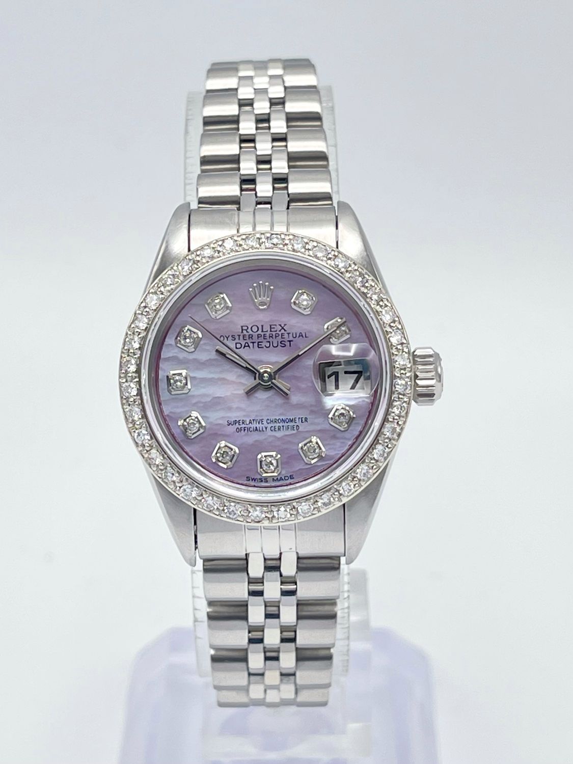Rolex Datejust Ladies 26mm 69240 MOP Diamond Dial Diamond Bezel Jubilee Papers