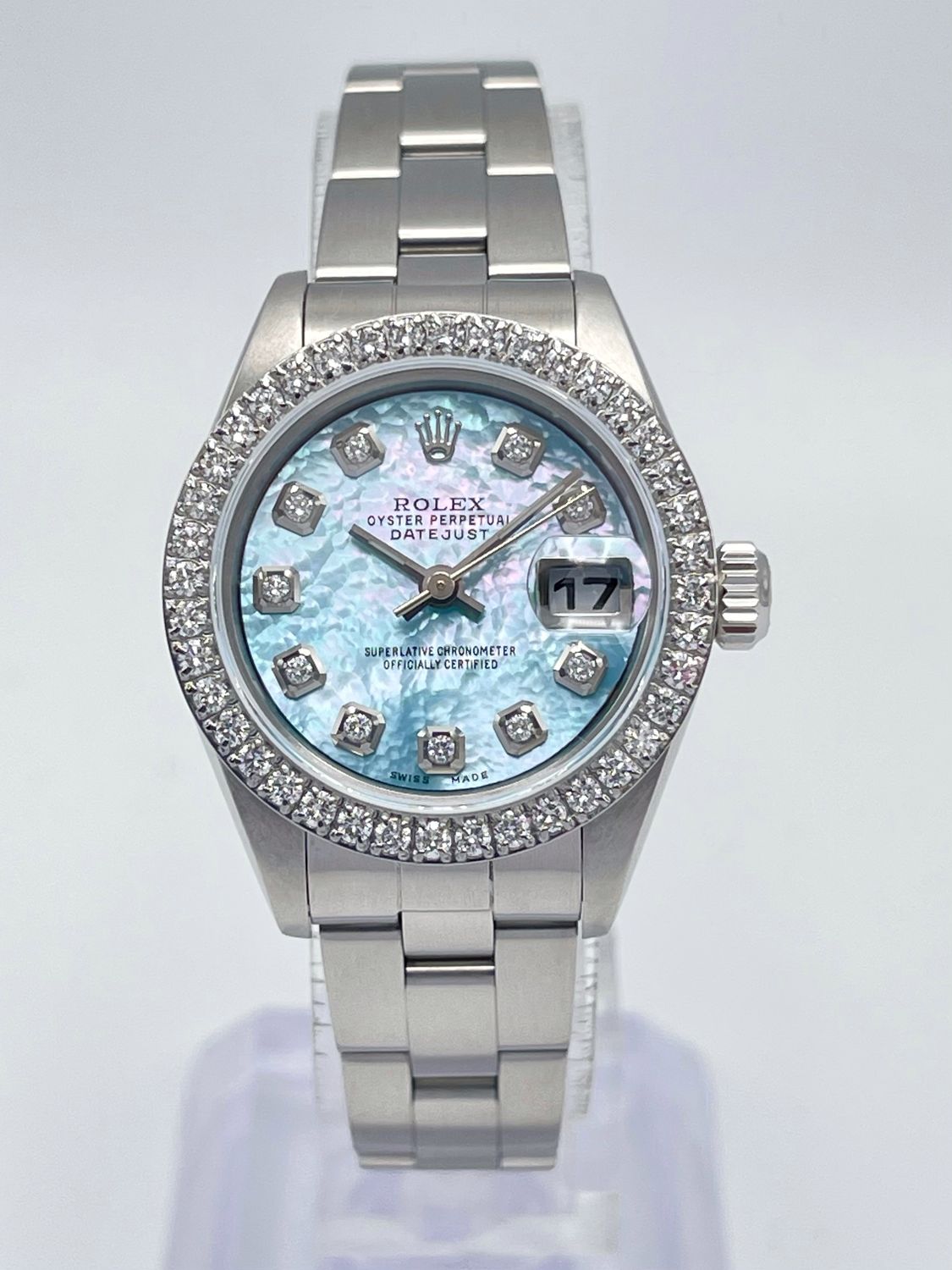 Rolex Datejust 26mm 79160 Blue MOP Diamond Dial &amp; Diamond Bezel Box Oyster