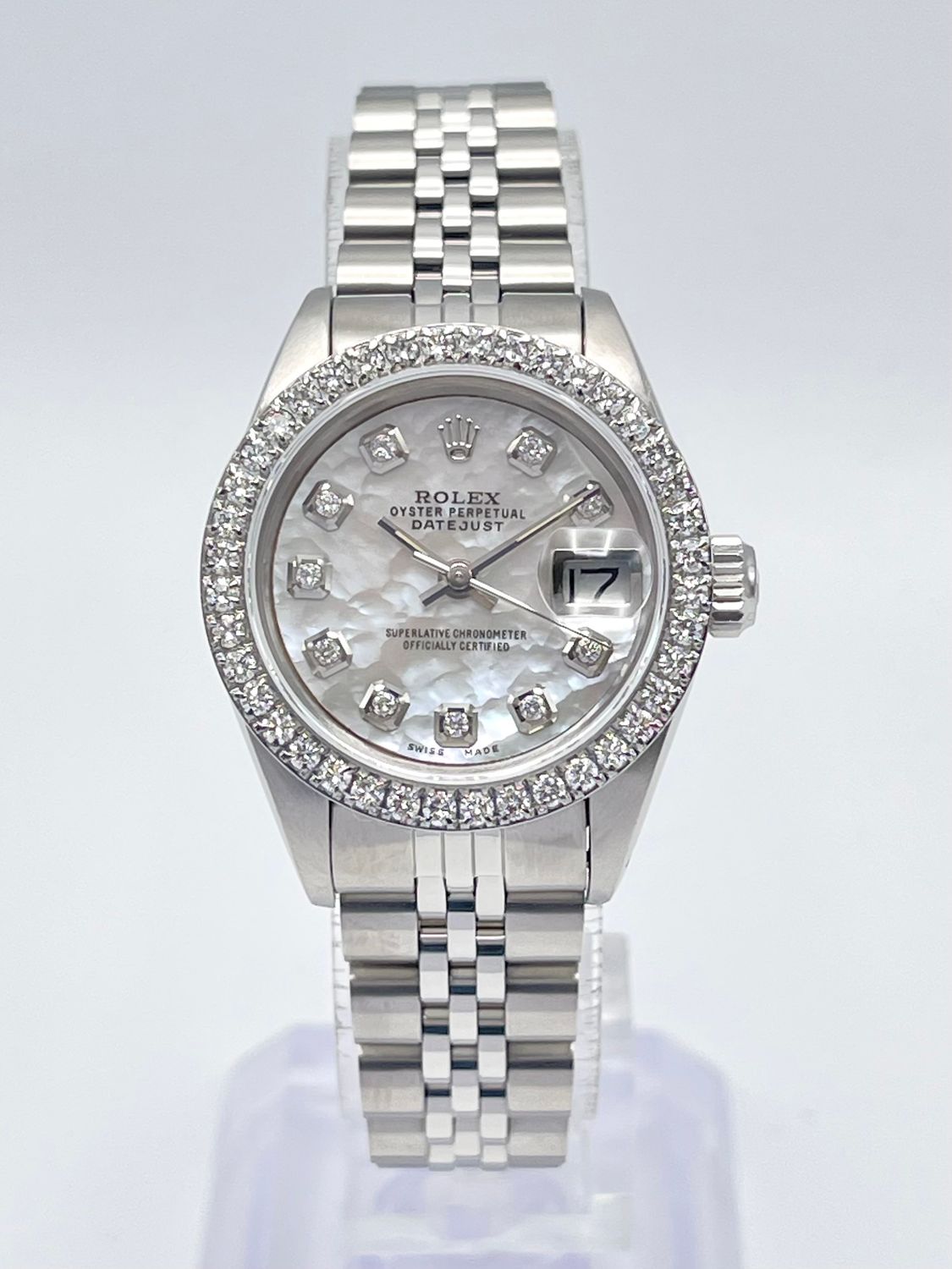 Rolex Datejust Ladies 26mm 69240 Pearl MOP Diamond Dial Diamond Bezel Jubilee