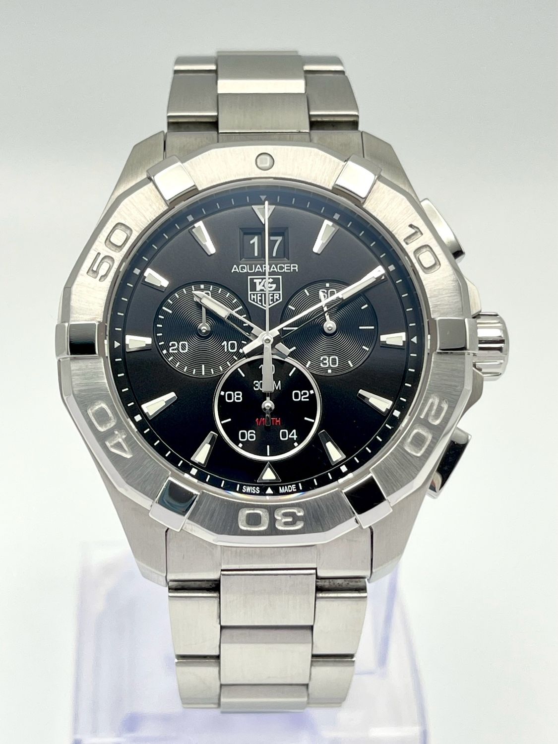 Tag Heuer Aquaracer CAY1110.BA0927 43mm Chronograph Black Dial Quartz Papers