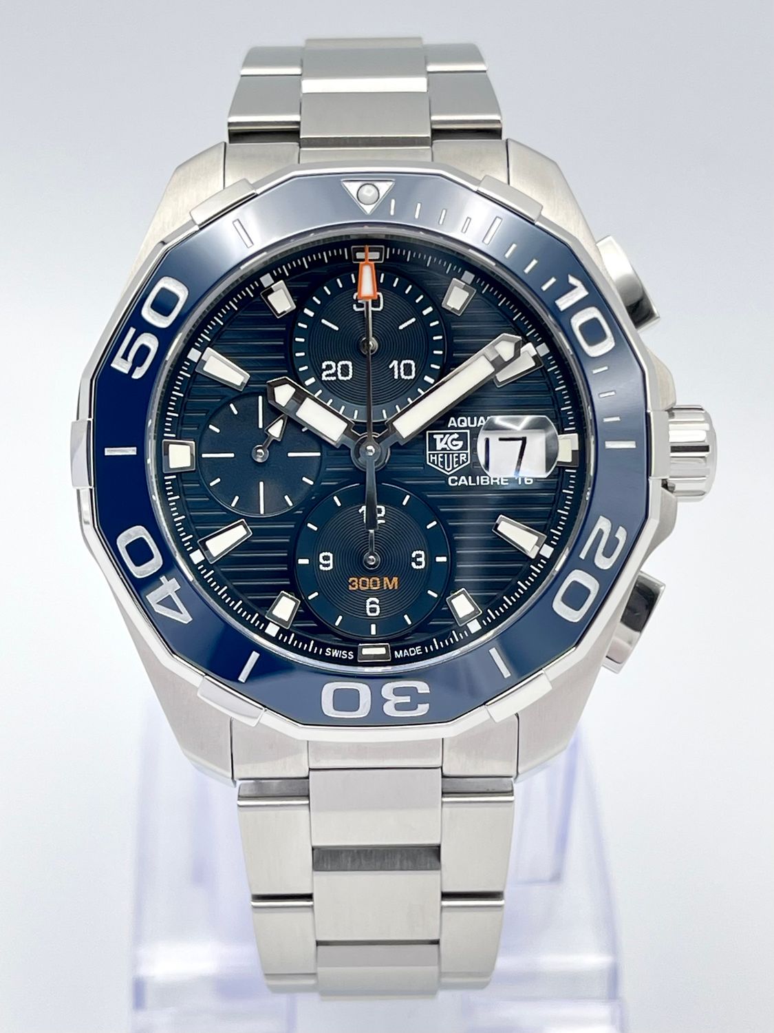 Tag Heuer Aquaracer 43mm CAY211B Blue Dial Blue Bezel Automatic Caliber 16