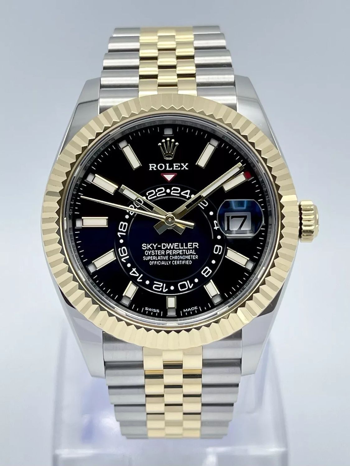 Rolex Sky-Dweller 326933 42mm Black Dial Bi-Metal Jubilee 2022 Box &amp; Papers