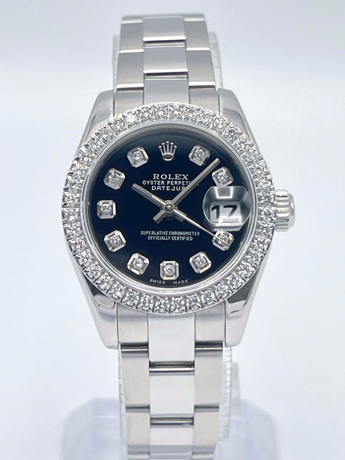 Rolex Datejust Ladies 26mm 179160 Black Diamond Dial &amp; Diamond Bezel Box