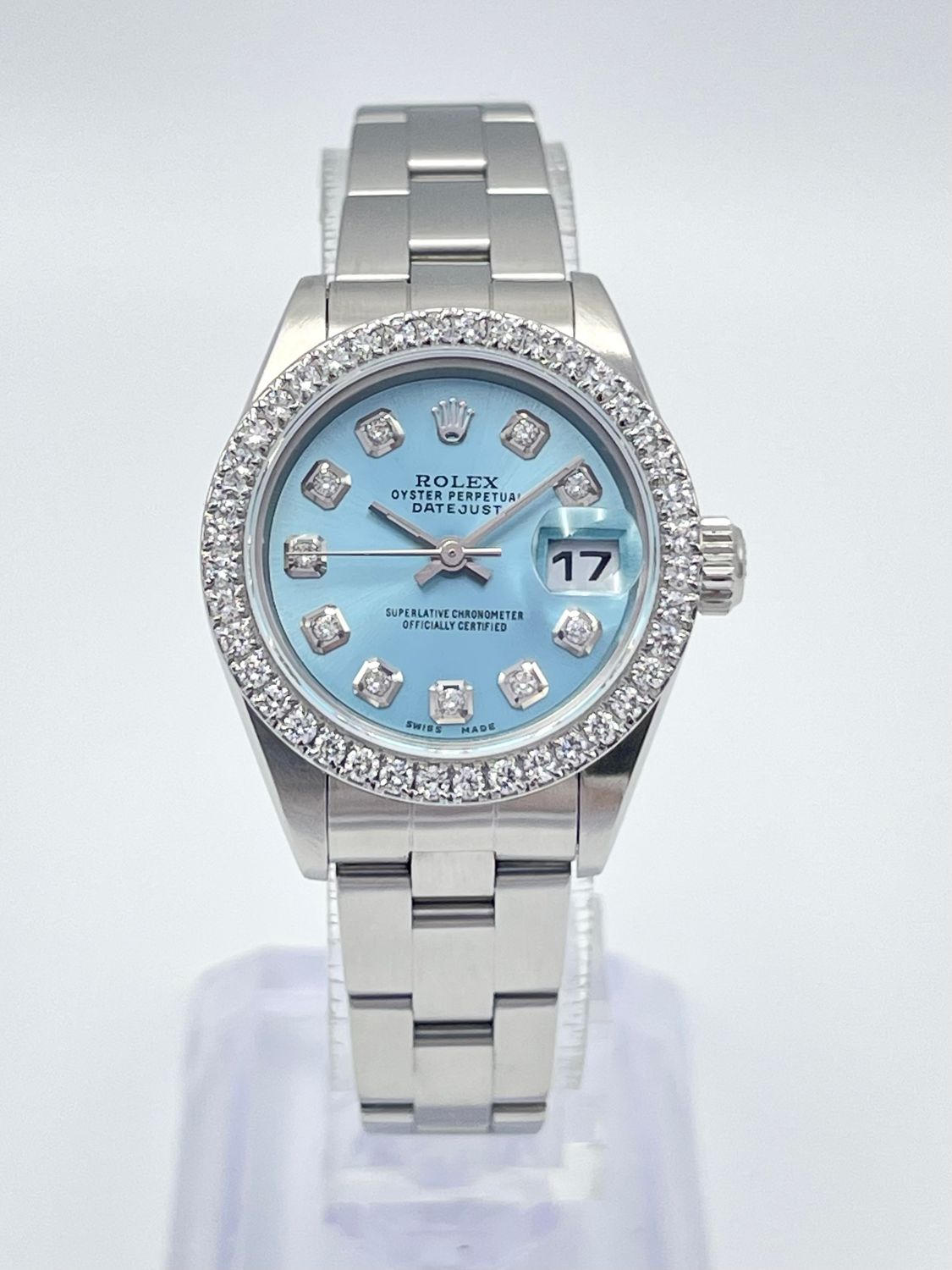 Rolex Datejust Ladies 26mm 79160 Ice Blue Diamond Dial Diamond Bezel Oyster
