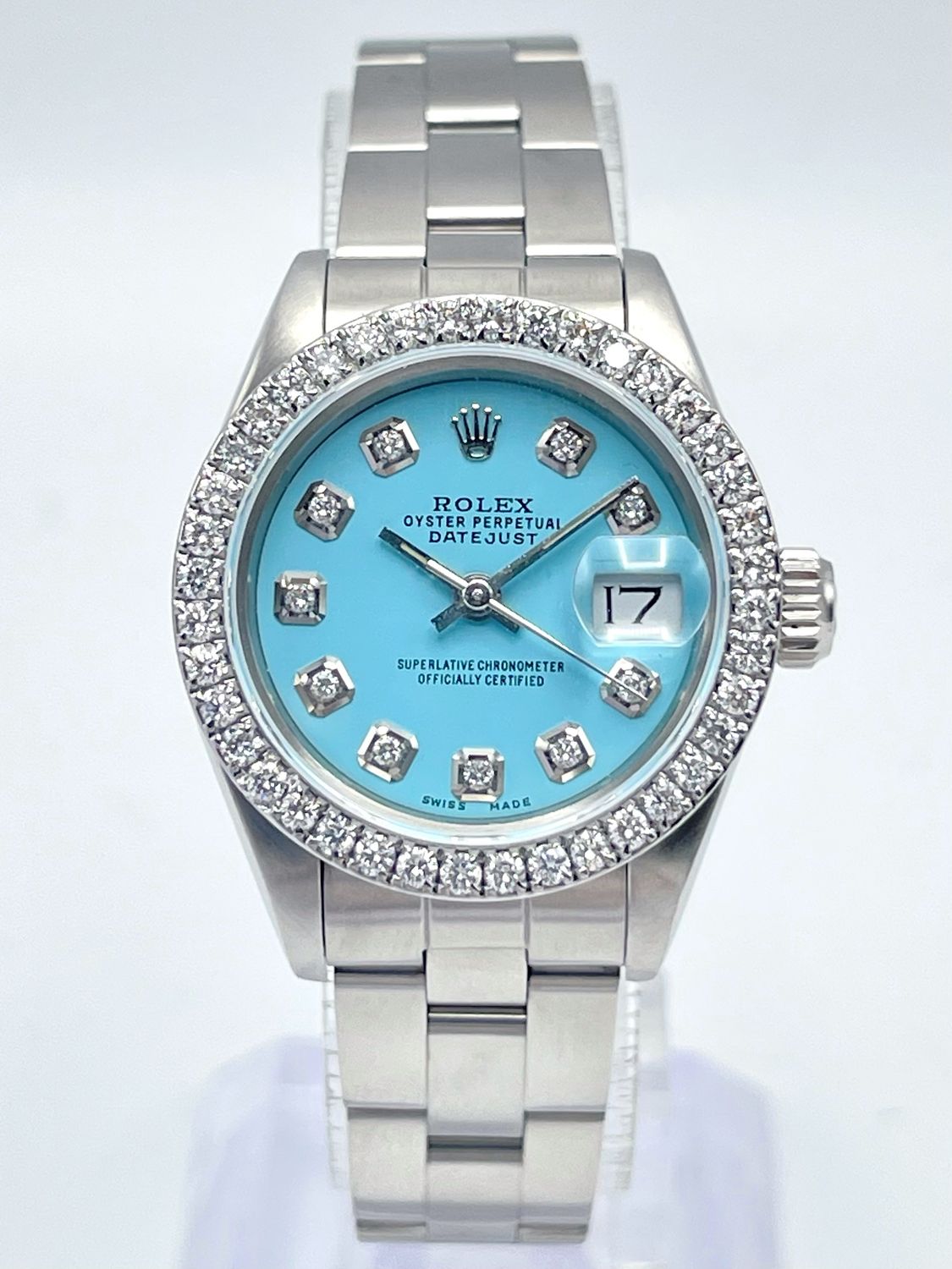 Rolex Datejust Ladies 26mm 69160 Ice Blue Diamond Dial &amp; Diamond Bezel Box