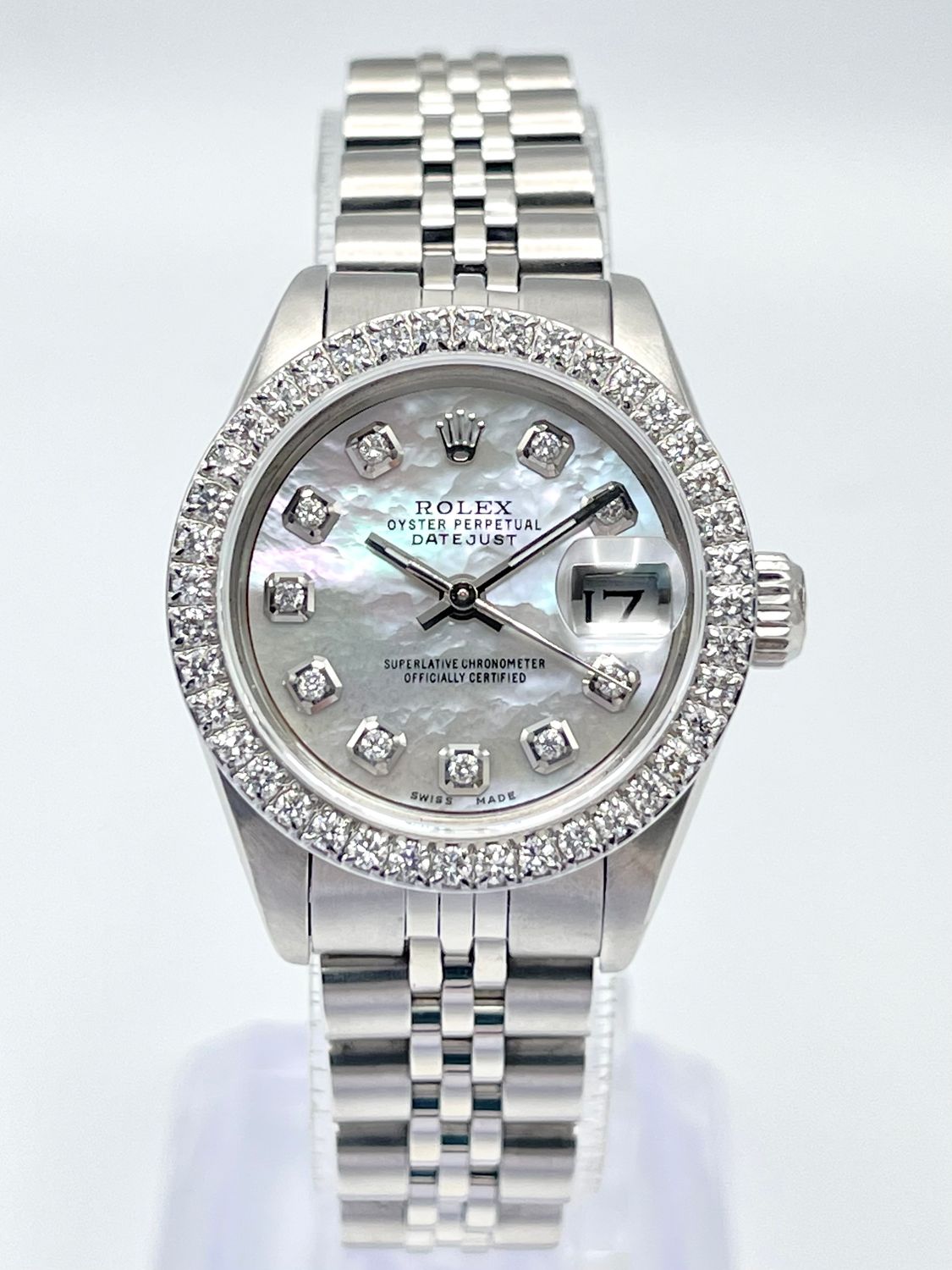 Rolex Datejust 26mm 69190 MOP Diamond Dial &amp; Diamond Bezel Box Jubilee Box