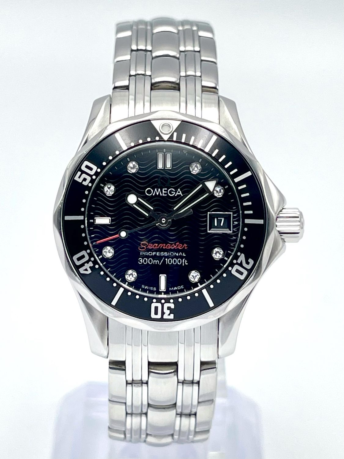 Omega Seamaster Diver 300m 28mm Black Diamond Dial Black Bezel Box