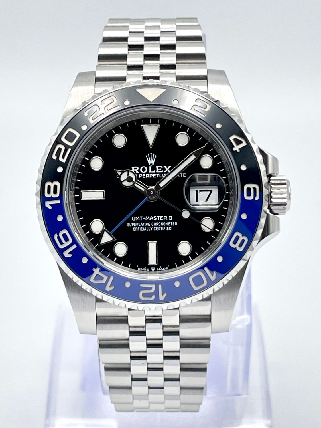Rolex GMT-Master II 126710BLNR 41mm Batgirl Ceramic Bezel Jubilee Box &amp; Papers