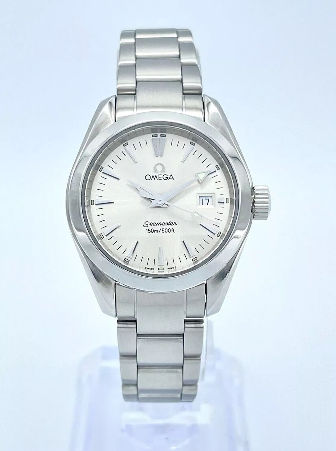 Ladies Omega Seamaster Aqua Terra 150m Silver Dial 29mm Stainless Steel 2577.30