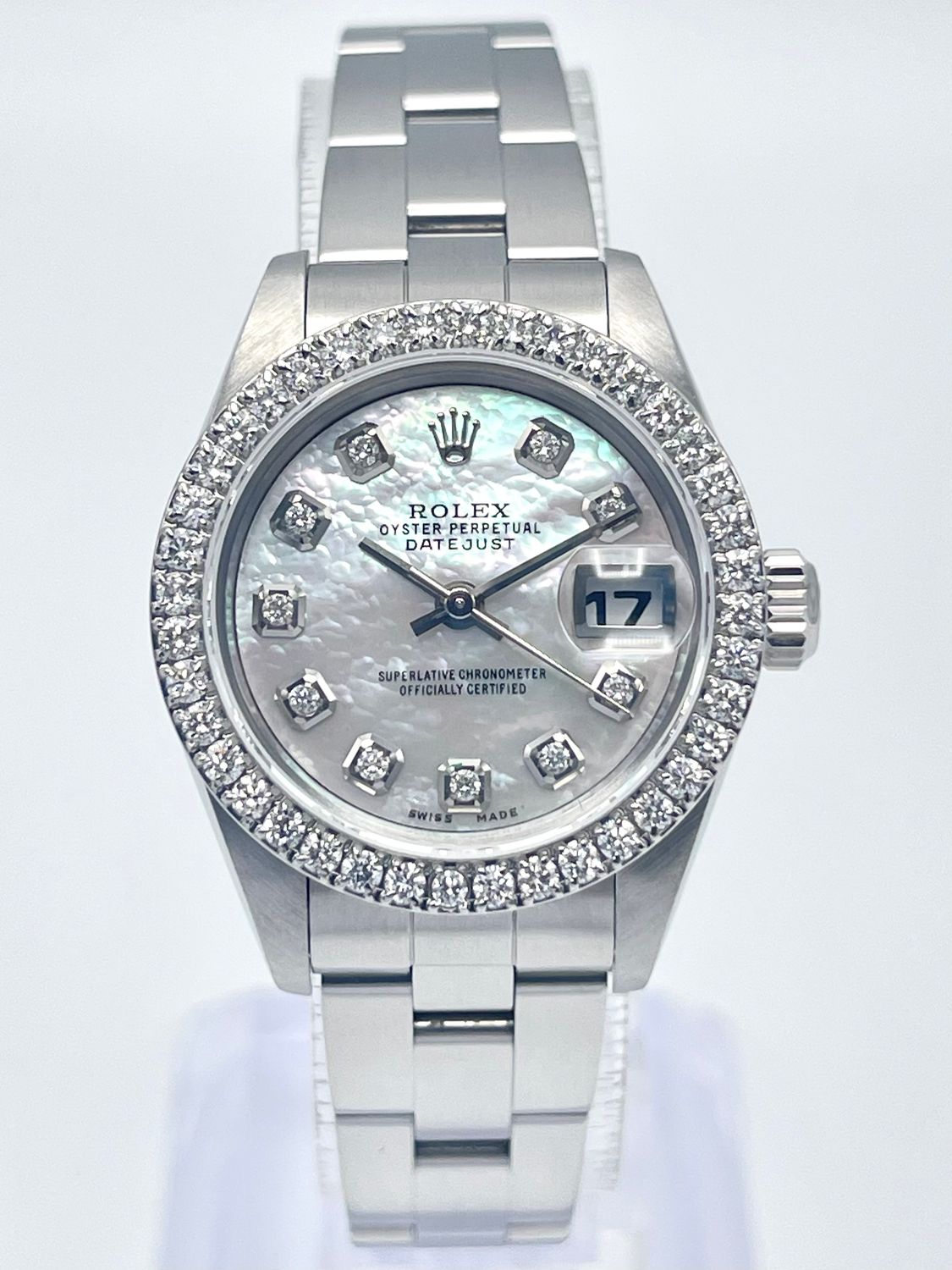 Rolex Datejust Ladies 26mm 69240 MOP Diamond Dial Diamond Bezel Oyster