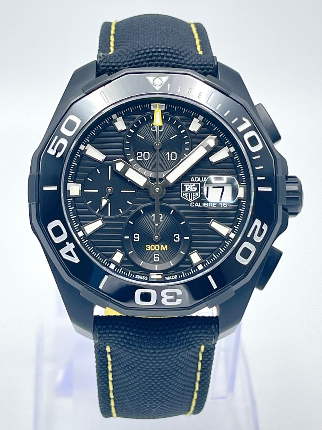 Tag Heuer Aquaracer 43mm CAY218A Black Dial Automatic Gents Chronograph Papers