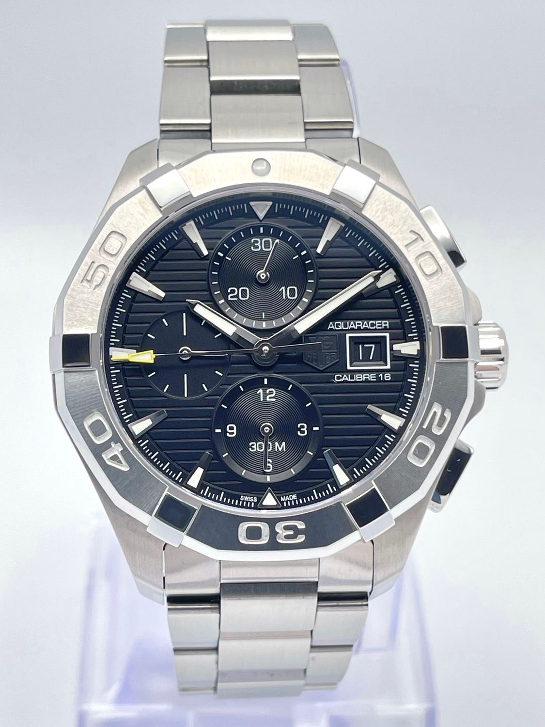 Tag Heuer Aquaracer CAY2110.BA0927 43mm Chronograph Black Dial Automatic Paper