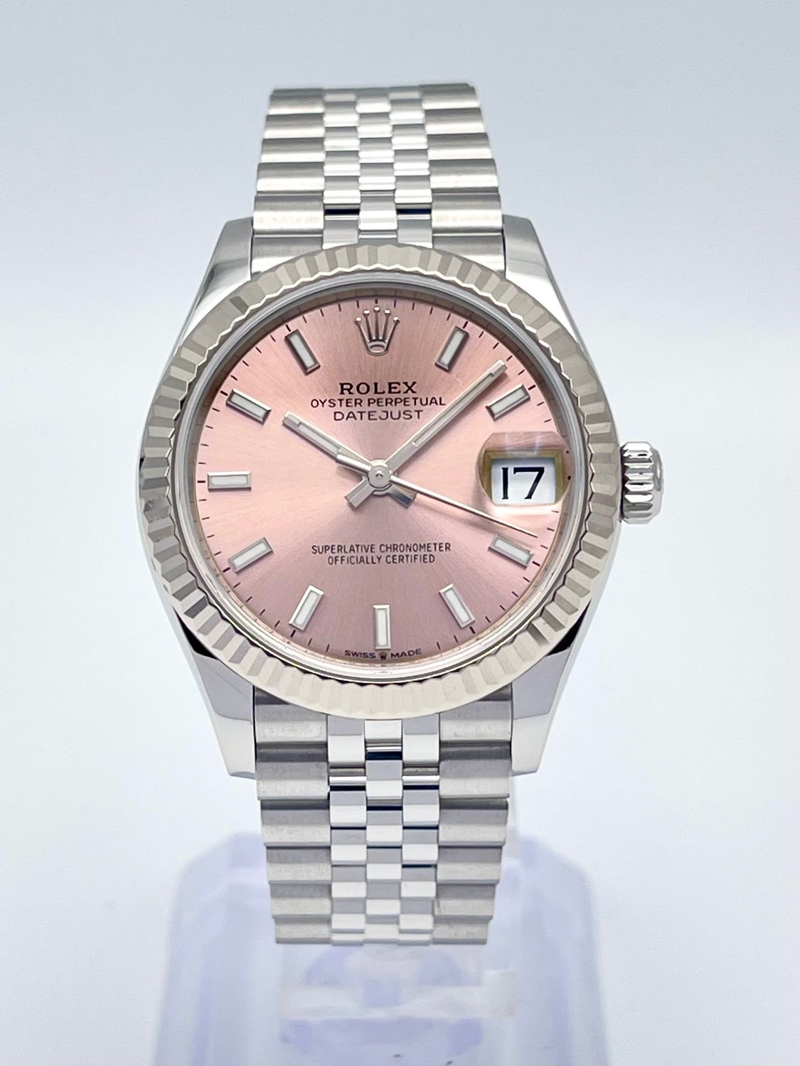 Ladies Rolex Datejust 31mm 278274 Pink Dial Gold Fluted Jubilee Box Papers 2020