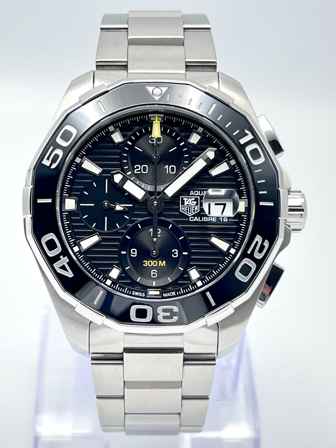 Tag Heuer Aquaracer CAY211A 43mm Chronograph Black Dial Ceramic Automatic Papers