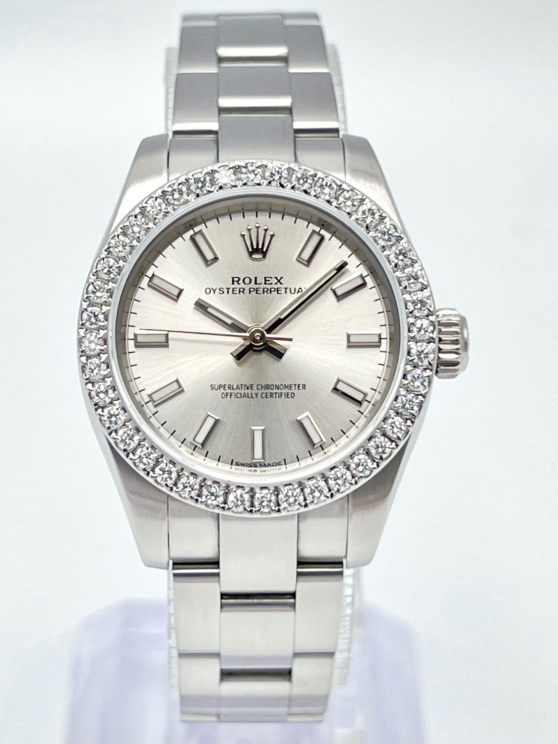 Rolex Datejust Ladies 26mm 176200 Silver Dial Diamond Bezel Oyster Box